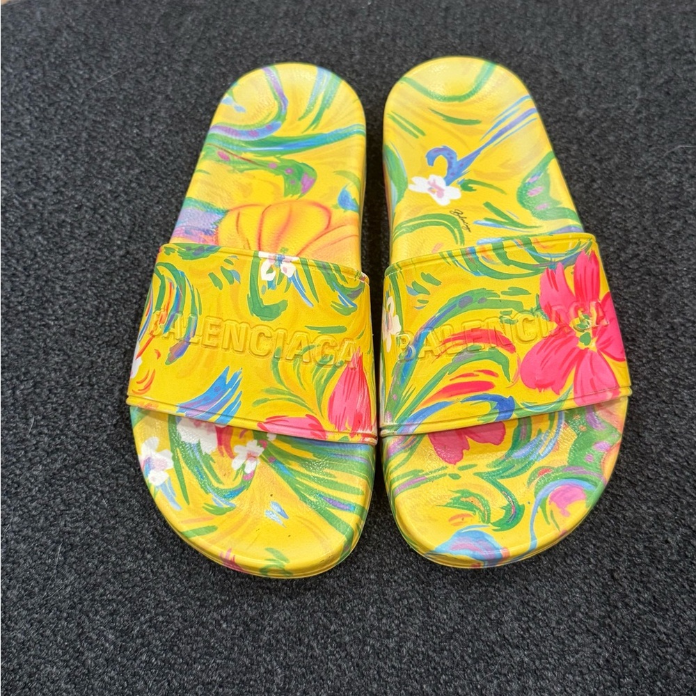 Balenciaga Yellow Slide Sandals